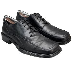 Aldo Black Leather Square-Toe Lace Up Block Heel Derby Shoes Men 11 / 44